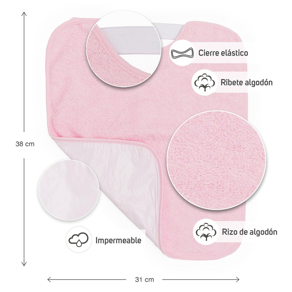 Ti TIN Pack 3 Baberos Bebé Impermeables 31x38 cm, +12 Meses