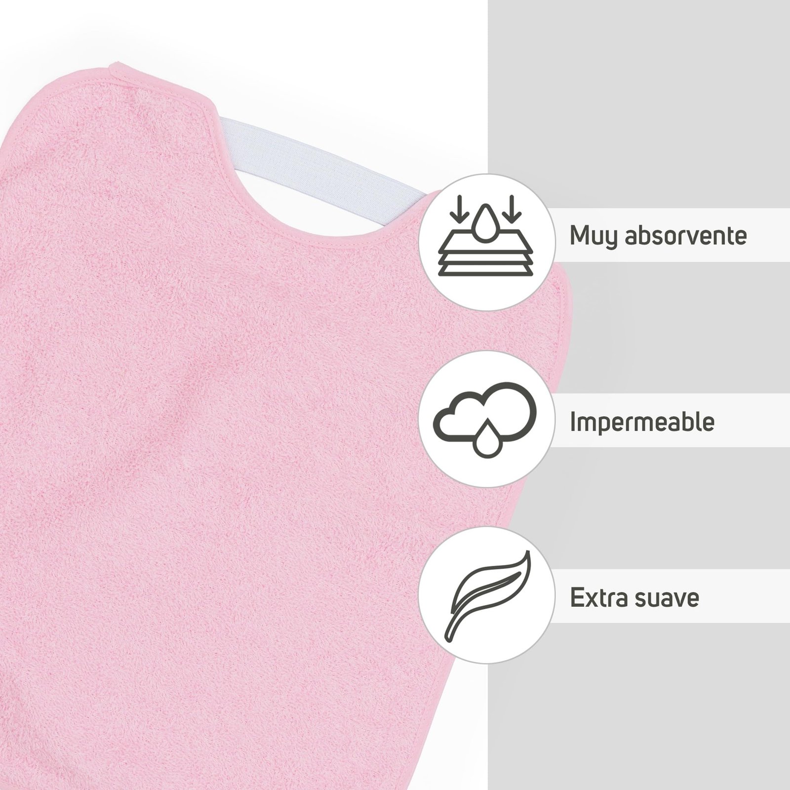 Ti TIN Pack 3 Baberos Bebé Impermeables 31x38 cm, +12 Meses