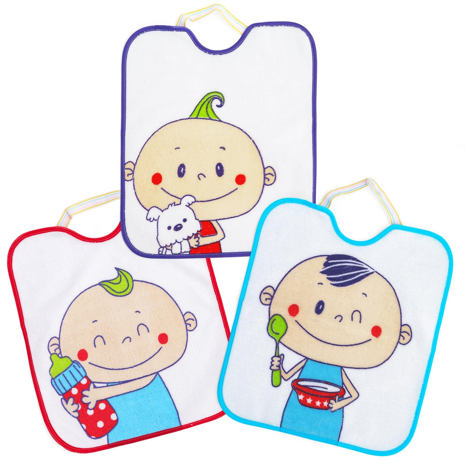Ti TIN Pack 3 Baberos Bebé Impermeables 31x38 cm, +12 Meses